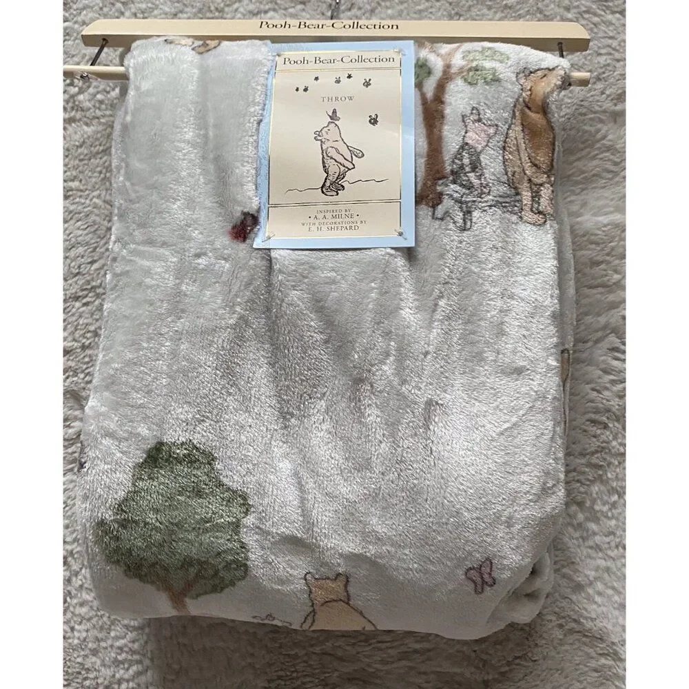 Pooh Bear Collection Winnie The Pooh Piglet Throw Blanket 50” X 70” NEW‎